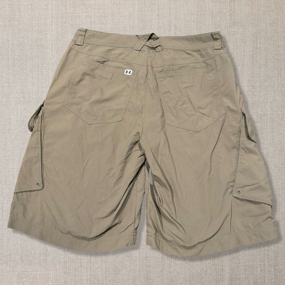 Under Armour Khaki Nylon Cargo Size 32 Shorts Ripstop Fabric 11” Inseam Tactical - Picture 6 of 8